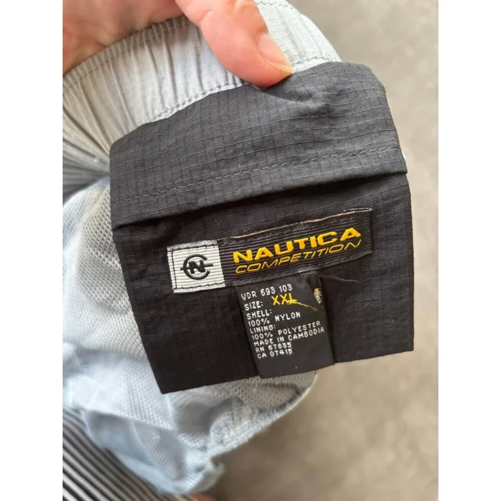 NWT Nautica Competition Men's XXL Gray Nylon Cargo Swim Trunks Shorts